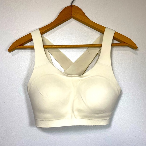 Lululemon Enlite Bra 32C Cream White Crisscross Back - Picture 1 of 8